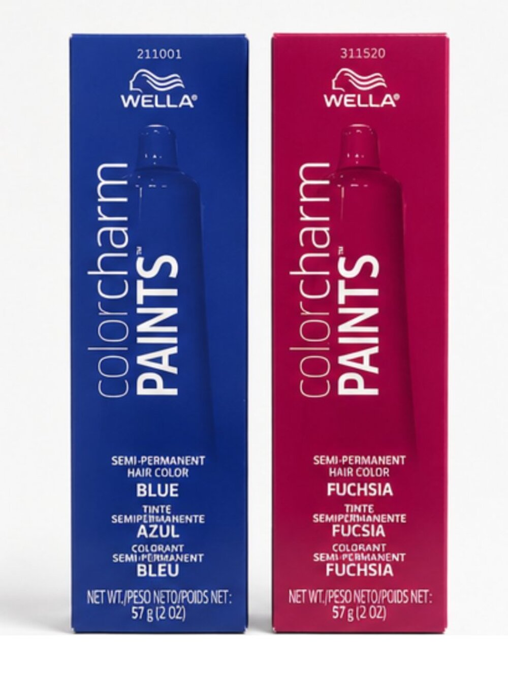 NEW Wella Color Charm Paints Blue & Fuchsia Hair Color 2 Pack